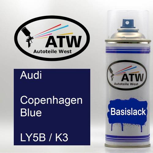 Audi, Copenhagen Blue, LY5B / K3: 400ml Sprühdose, von ATW Autoteile West.